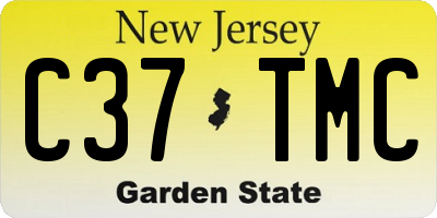 NJ license plate C37TMC