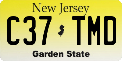 NJ license plate C37TMD