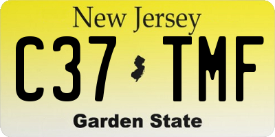 NJ license plate C37TMF