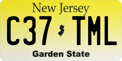 NJ license plate C37TML