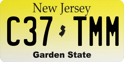 NJ license plate C37TMM