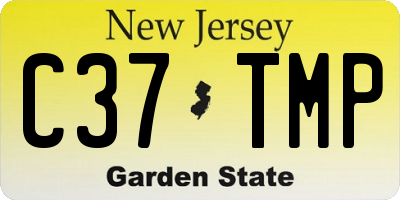 NJ license plate C37TMP
