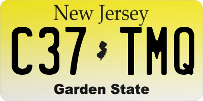 NJ license plate C37TMQ