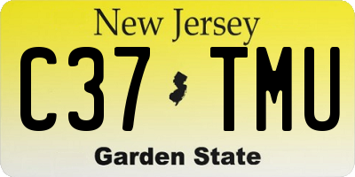 NJ license plate C37TMU