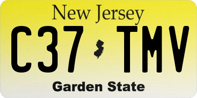 NJ license plate C37TMV