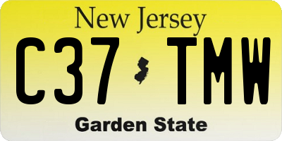 NJ license plate C37TMW