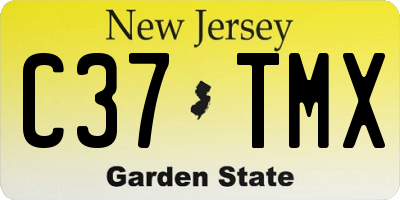 NJ license plate C37TMX