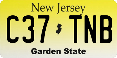 NJ license plate C37TNB