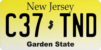 NJ license plate C37TND