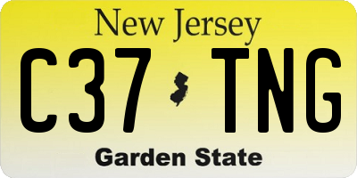 NJ license plate C37TNG