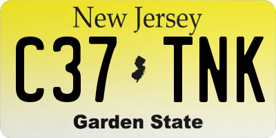 NJ license plate C37TNK