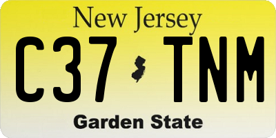 NJ license plate C37TNM