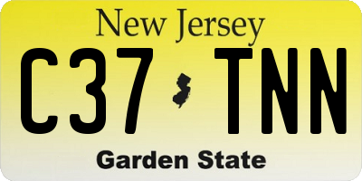 NJ license plate C37TNN