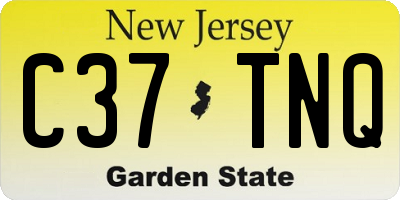 NJ license plate C37TNQ
