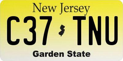 NJ license plate C37TNU