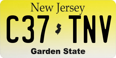 NJ license plate C37TNV
