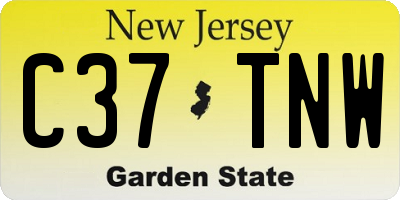 NJ license plate C37TNW
