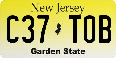NJ license plate C37TOB