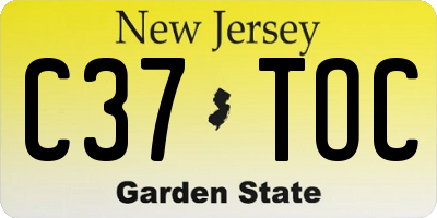 NJ license plate C37TOC