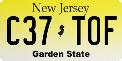 NJ license plate C37TOF