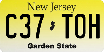 NJ license plate C37TOH
