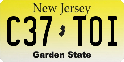 NJ license plate C37TOI