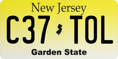 NJ license plate C37TOL