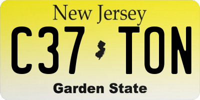 NJ license plate C37TON