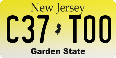 NJ license plate C37TOO