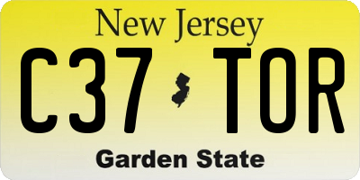 NJ license plate C37TOR