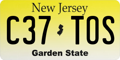 NJ license plate C37TOS