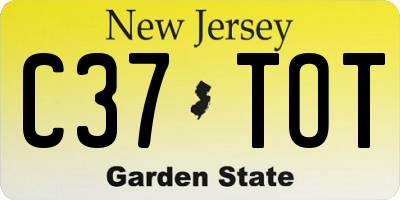 NJ license plate C37TOT