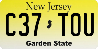 NJ license plate C37TOU