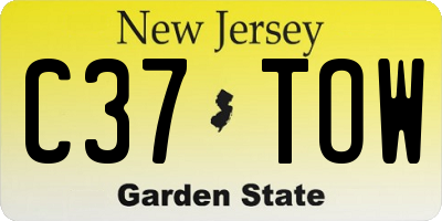 NJ license plate C37TOW