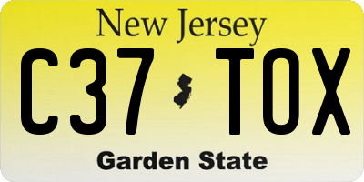 NJ license plate C37TOX