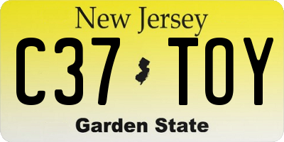 NJ license plate C37TOY