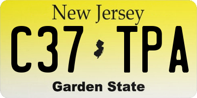 NJ license plate C37TPA
