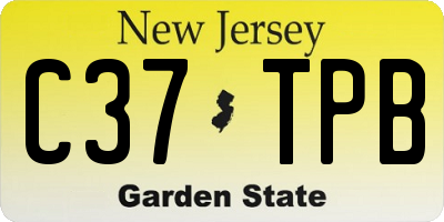 NJ license plate C37TPB