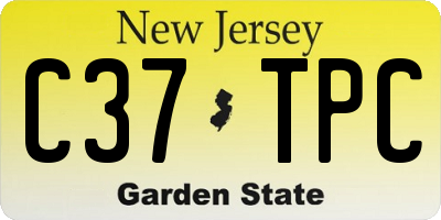 NJ license plate C37TPC