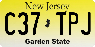 NJ license plate C37TPJ