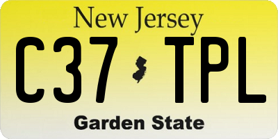 NJ license plate C37TPL