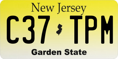 NJ license plate C37TPM