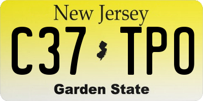 NJ license plate C37TPO