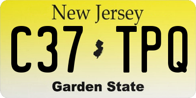 NJ license plate C37TPQ