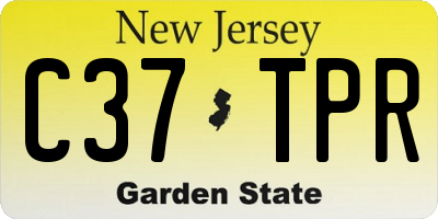 NJ license plate C37TPR