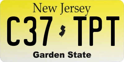 NJ license plate C37TPT