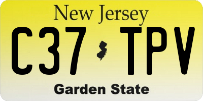 NJ license plate C37TPV