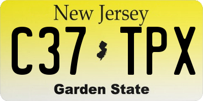 NJ license plate C37TPX
