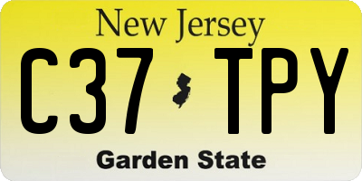 NJ license plate C37TPY