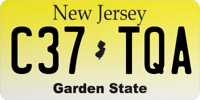 NJ license plate C37TQA